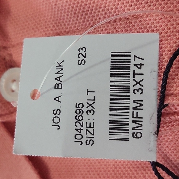 1146- Jos. A. Bank Taylored Fit Solid Pique Size 3XLT NWT - Picture 10 of 10
